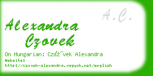 alexandra czovek business card